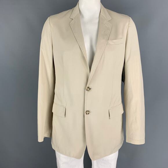 MIU MIU Size 42 Beige Cotton Single Button Sport Coat - Picture 1 of 5